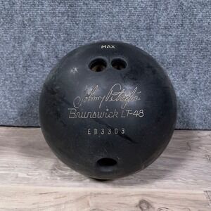 VTG 16LB Brunswick Johnny Petraglia LT-48 Bowling Ball Adult Serial EN3303 Black